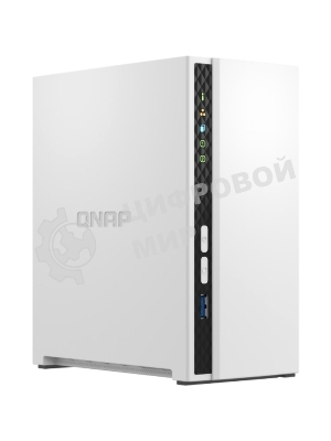 Сетевое хранилище SMB QNAP TS-233 NAS 2 HDD trays. ARM 4-core Cortex-A55 2.0GHz, ram 2 Gb (max), 1x1GbE, 2xUSB 2.0 port,1xUSB 3.2 Gen 1