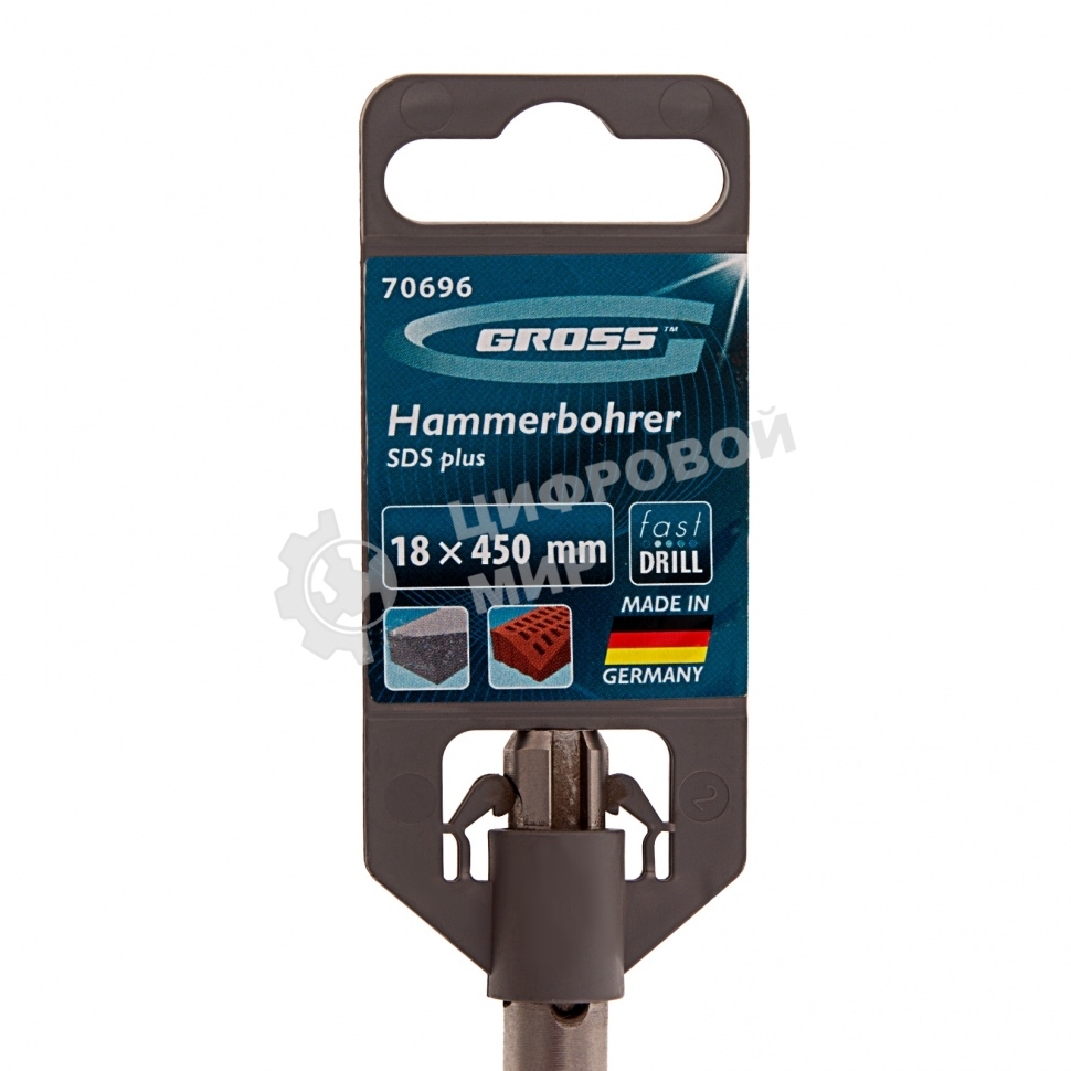 Бур по бетону Gross PRO, 18 х 450 мм, SDS PLUS
