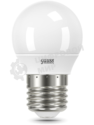Лампа светодиодная Gauss Elementary 12Вт цок.:E27 шар 220B 4100K св.свеч.бел.нейт. (упак.:10шт)