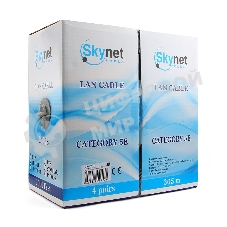 Кабель SkyNet Premium UTPнг-LSZH 4x2x0,51, низкое дымовыделение, нулевое содержание галогенов, медный, FLUKE TEST, кат.5e, однож., 305 м, box, оранжевый