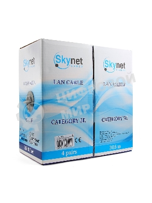 Кабель SkyNet Premium UTPнг-LSZH 4x2x0,51, низкое дымовыделение, нулевое содержание галогенов, медный, FLUKE TEST, кат.5e, однож., 305 м, box, оранжевый