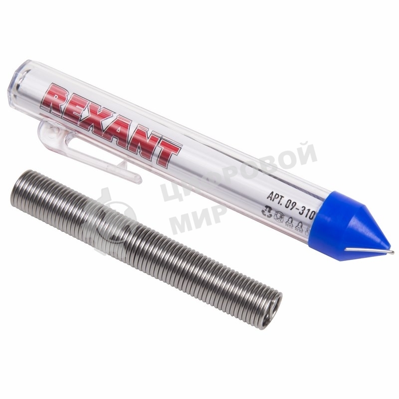 Припой с канифолью Rexant 20гр. d=1.0мм (Sn60 Pb40 Flux 2.2%)