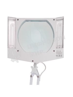 Лупа на струбцине Rexant, квадратная, 5D, с подсветкой, белая