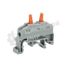 Клемма Rexant СМК 222-421D проходная 1-полюсная, с креплением на DIN-рейку (0,08-4 мм²), серая (5 шт./уп.)