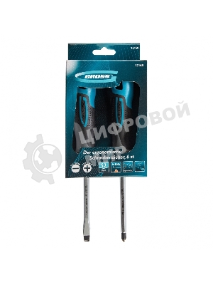 Набор отверток комбинированный Gross 2 шт., S2, трехкомпонентная рукоятка