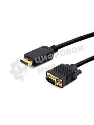 Кабель DisplayPort->VGA Cablexpert CCP-DPM-VGAM-5M, 5м, 20M/15M, черный, экран, пакет