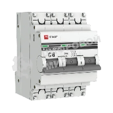 Выключатель автоматический EKF mcb4763-3-06C-pro 3P 6А (C) 4,5kA ВА 47-63 EKF PROxima