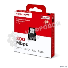 Сверхкомпактный USB-адаптер Mercusys MA12N с поддержкой Wi-Fi N300