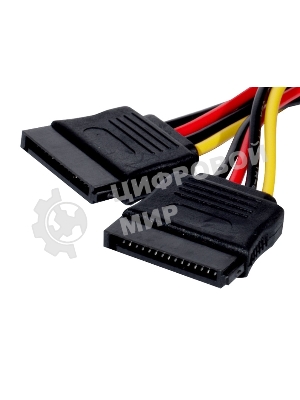 Кабель питания 2xSATA (от разъема Molex (IDE) блока питания), 15 см ExeGate