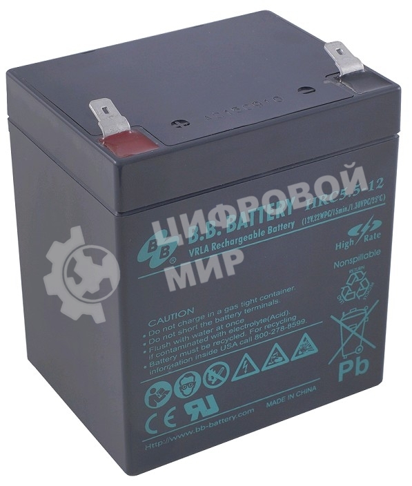 Батарея для ИБП B.B. Battery HRC 5.5-12 (12V 5Ah)