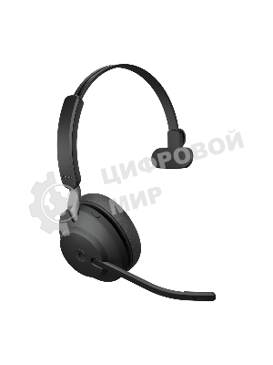 Гарнитура Jabra Evolve2 65 MS Mono чёрный, беспроводная + проводная, Bluetooth, до 35 ч, подсветка