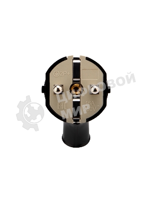 Вилка Евро Rexant угловая с з/к 16А с кольцом черная