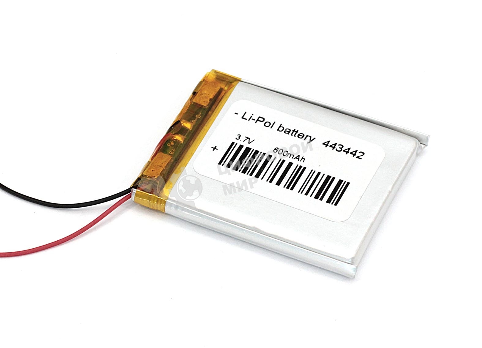 Аккумулятор Li-Pol (батарея) 4.4*34*42мм 2pin 3.7V/600mAh