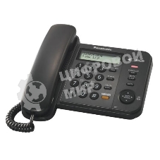 Телефон проводной Panasonic KX-TS2358RUB черный АОН,Caller ID,ЖКД,блокировка набора,выключение микрофона,кнопка 