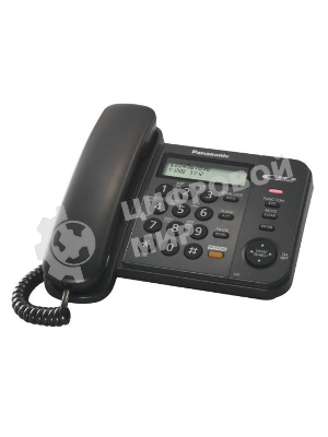 Телефон проводной Panasonic KX-TS2358RUB черный АОН,Caller ID,ЖКД,блокировка набора,выключение микрофона,кнопка 