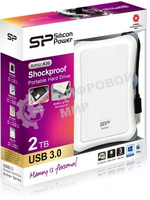 Внешний HDD Silicon Power USB 3.0 2Tb A30 SP020TbPHDA30S3W Armor 2.5