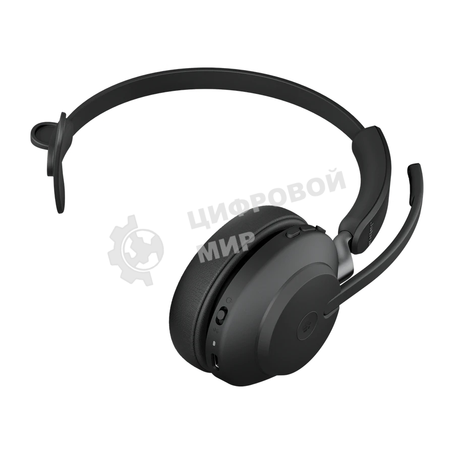 Гарнитура Jabra Evolve2 65 MS Mono чёрный, беспроводная + проводная, Bluetooth, до 35 ч, подсветка