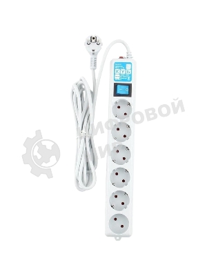 Фильтр-удлинитель PowerCube PRO (SPL(5+1)-16B-P-5М) 5.0 м, LC контур - подавление В/Ч помех, 16А/3,5 кВт