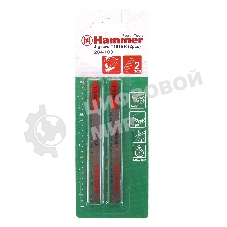 Пилка для лобзика Haммer Flex 204-103 JG WD T101BRдр.\пл, 74мм, шаг 2.5, обр.зуб, HCS, 2шт.