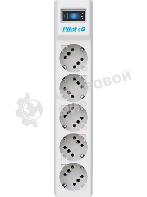 Сетевой фильтр Pilot SG 3 м, 5 розеток, белый, коробка