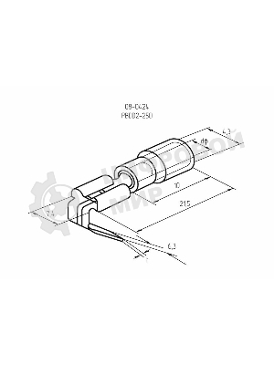 Клемма плоская Rexant изолированная гнездо 7.4 мм + штекер - 6.3 мм 1.5-2.5 мм² (РПи-О 2.5-(6.3)/РПИо 2.5-7.5)