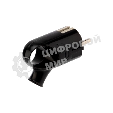 Вилка Евро Rexant угловая с з/к 16А с кольцом черная