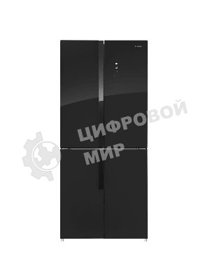 Холодильник Maunfeld MFF181NFB черный глянцевый, трехкамерный, 333/164л, морозилка сбоку, No Frost, Side by Side