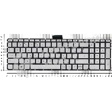 Клавиатура для ноутбука HP Envy X360 15-W серебристая с подсветкой