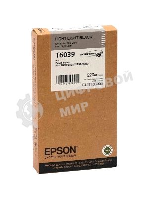 Картридж струйный Epson C13T603900 светло-серый для Epson Sty Pro 7800/9800/7880/9880 (220мл)