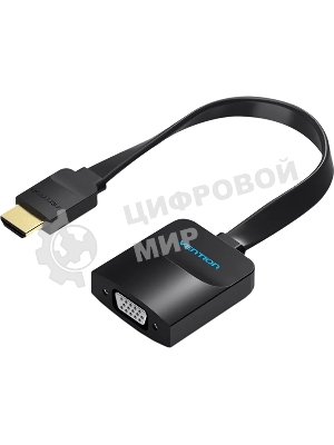 Мультимедиа конвертер Vention HDMI > VGA + аудио, гибкий, плоский