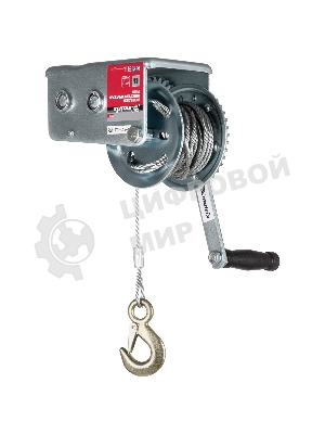 Лебедка шестеренчатая Matrix тяга - 0,8 т, 9 м, тросовая