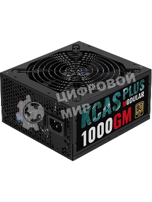 Блок питания Aerocool/Formula 1000W Retail KCAS PLUS 1000GM, 80 PLUS Gold, ATX v2.4, модульный, fan 14cm, 6x PCI-E [6+2-Pin], 10x SATA, 6x MOLEX