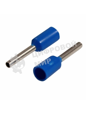 Наконечник штыревой втулочный Rexant изолированный, F-8 мм, 0.75 мм², НШВи 0.75-8/E7508, синий, в упак. 10 шт.
