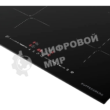 Варочная панель Kuppersberg ICI 625, индукция, High-Tech, 59 см, 9 уровней мощности, блокировка управления, автоматическое отключение, Inverter, таймер, Booster, Flexi-zone, слайдерное управление, черный