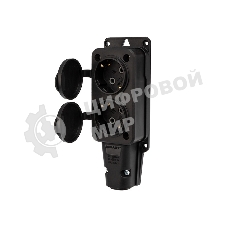 Розетка штепсельная Rexant двухместная влагозащищенная, с/з, 16 А, IP54 каучук