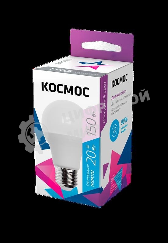Лампа светодиодная Космос A60 20Вт 6500К E27 220В
