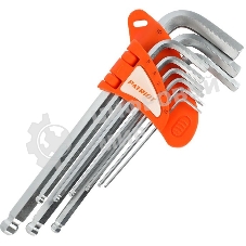 Набор ключей PATRIOT SKH-9L, шестигранные с шаром, длинные, 1,5-10мм, CRV, 9 шт