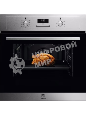 Встраиваемый духовой шкаф Electrolux EOF5H50BX, Электрический духовой шкаф с конвекцией, приготовление на пару, объем 65 л, 8 режимов, очистка каталитическая, 2 стекла в дверце, направляющие проволочные, нержавеющая сталь
