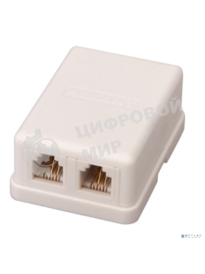 Розетка телефонная Rexant 2-м ОП RJ11 белый