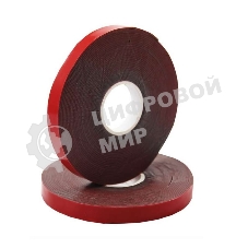 Скотч двухсторонний Rexant 9 ммх5 м красн. на сер. основе