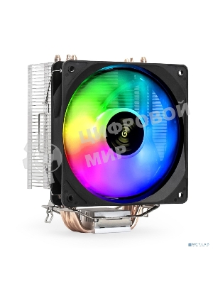 Кулер для процессора ExeGate Wizard EXX400V2-PWM.FRGb серебристый, 120 мм, алюминий/медь, 2400 об/мин, 24 дБ, 4 pin, 140 Вт, 155 мм