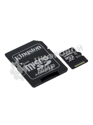 Флеш карта microSDHC 128Gb microSDXC Kingston SDCS2/128Gb Class10 UHS-I Canvas Select up to 100Mb/s с адапт.