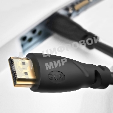 Кабель Greenconnect Premium 2.0m HDMI v2.0 HDR Ultra HD 4K60 Hz/5K30Hz, 3D, Ethernet 18.0 Гбит/с, OD8.0мм, 28/26 AWG, черный, GCR-50542