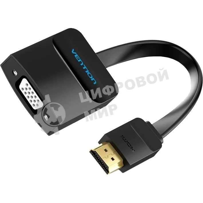 Мультимедиа конвертер Vention HDMI > VGA + аудио, гибкий, плоский