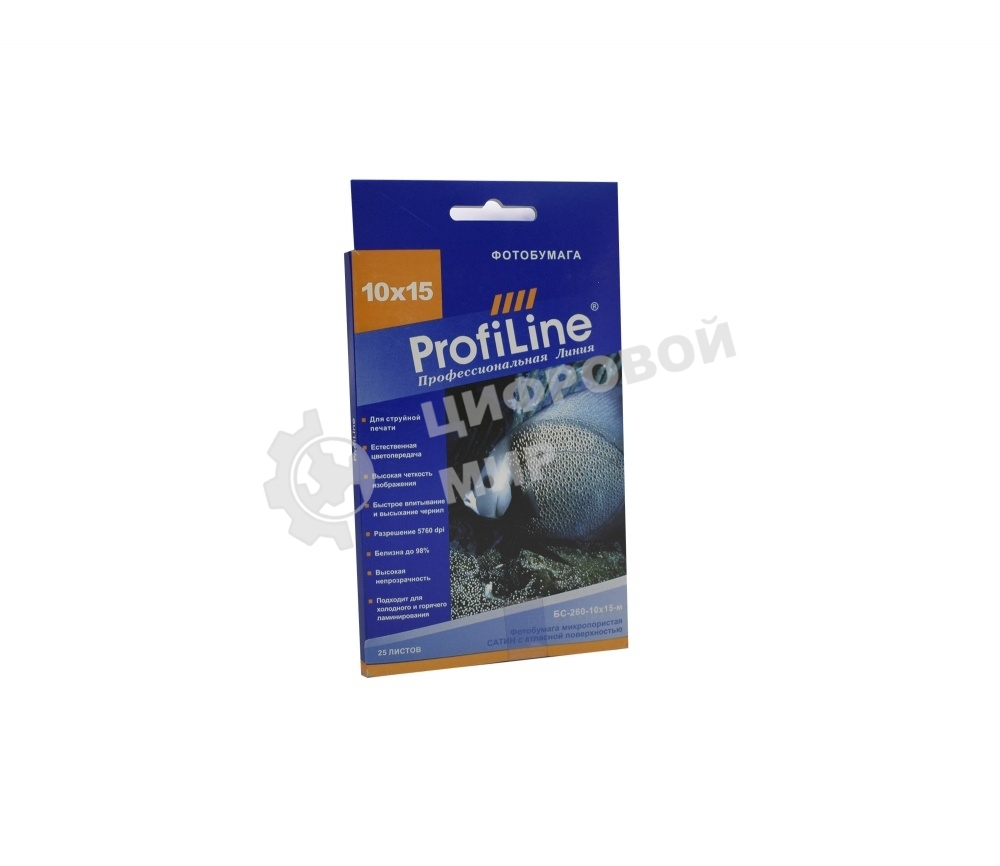 Фотобумага микропористая БС-260-10x15-м-25, сатин, 260г/м2, 10x15, 25л, 5760 dpi (Mi) ProfiLine