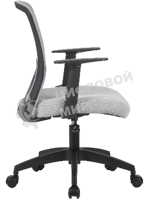 Кресло компьютерное Cactus CS-MC333-GY серый, сиденье серый, сетка/ткань, низк.спин. крестов. пластик, пластик черный