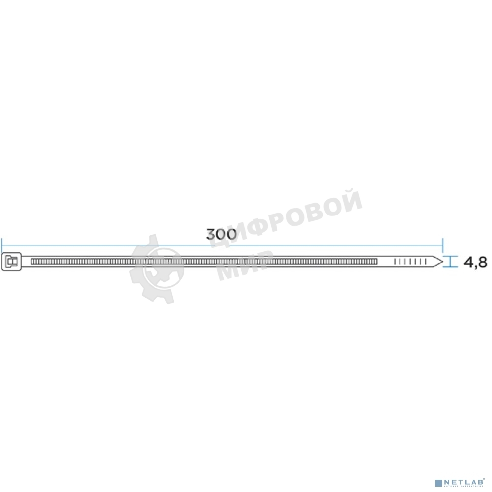 Стяжка нейлоновая профессиональная Rexant (67-1302) 300x4,8мм, черная (100 шт/уп)