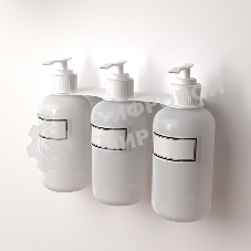 Держатель дозатора для жидкого мыла и шампуней Rexant на 3 флакона настенный, белый