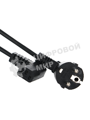 Кабель компьютер - розетка угловой 220V 3м (Европейский стандарт) Telecom TP021DA-3.0-BK