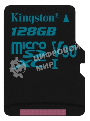 Флеш карта microSDHC 128Gb microSDXC Kingston SDCS2/128Gb Class10 UHS-I Canvas Select up to 100Mb/s с адапт.